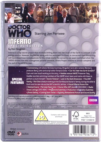 Doctor Who Inferno Special Edition (BBC) [DVD]