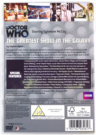 Doctor Who The Greatest Show In The Galaxy (BBC) [DVD]