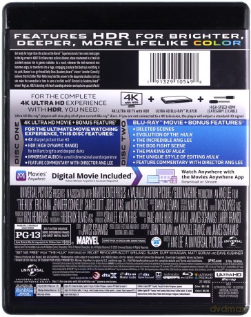 Hulk [Blu-Ray 4K]+[Blu-Ray]