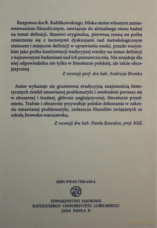 Definicje i rozwój wiedzy - Robert Kublikowski [KSIĄŻKA]