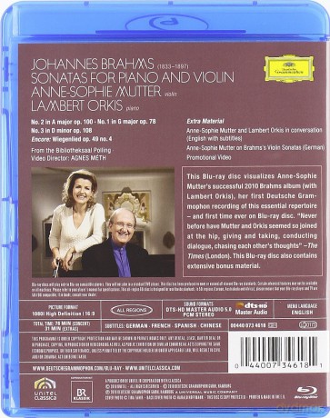 Anne Sophie Mutter: Brahms: Violin Sonatas [Blu-Ray]