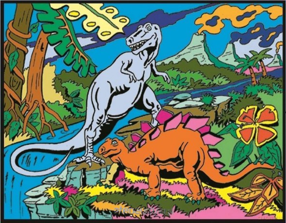Kolorowanka Welwetowa 47x35 2 Dinozaury