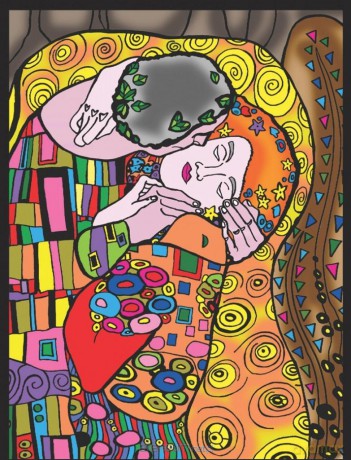 Kolorowanka Welwetowa 47x35 Klimt Pocałunek