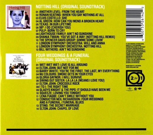 Notting Hill / Four Weddings & a Funeral soundtrack (Notting Hill / Czetery Wesela i Pogrzeb) (ecopack) [2CD]