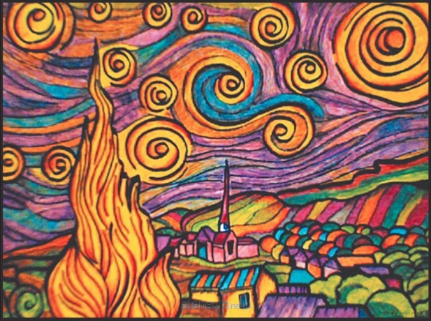 Kolorowanka Welwetowa 47x35 Van Gogh Gwiaździsta..