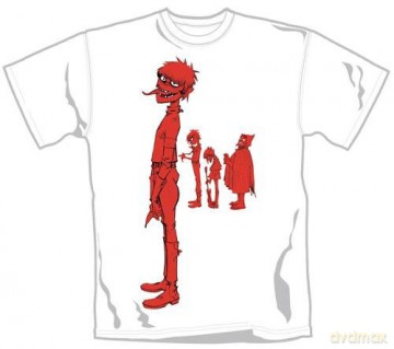 Gorillaz: Murdoc Band Red, Colour White, Men's (L) [T-SHIRT]