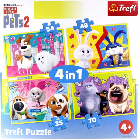 TREFL 4w1 Sekretne życie zwierząt [PUZZLE]