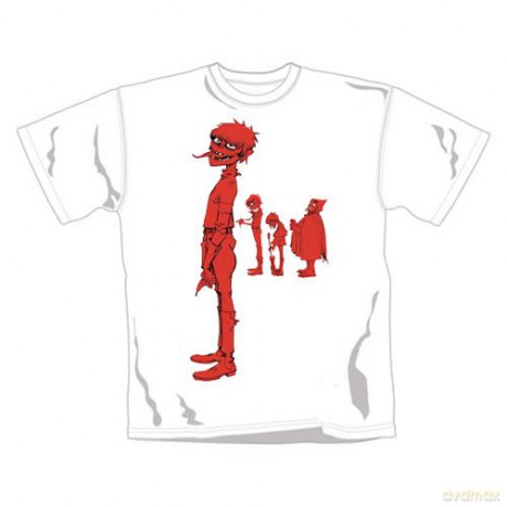 Gorillaz: Murdoc Band Red, Colour White, Men's (S) [T-SHIRT]