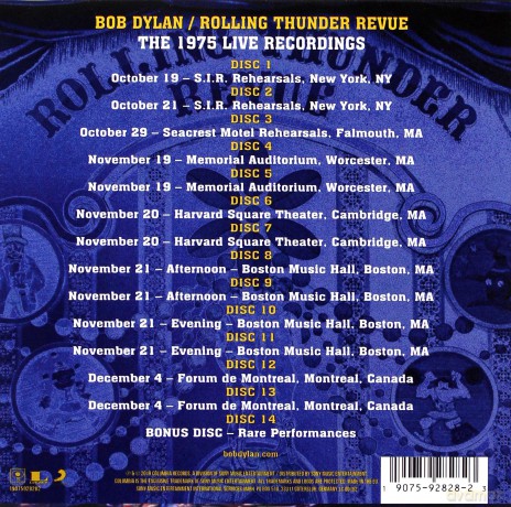 Bob Dylan: The Rolling Thunder Revue: The 1975 Live Recordings [14CD]