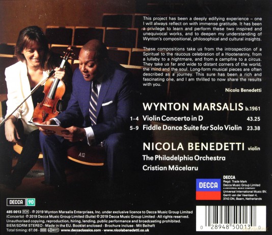 Nicola Benedetti: Wynton Marsalis [CD]