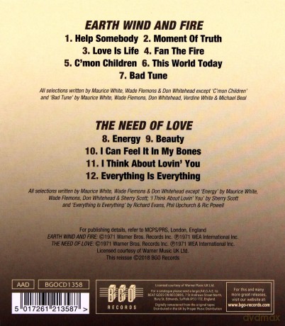 Earth Wind & Fire: Earth Wind And Fire / The Need Of Love [CD]