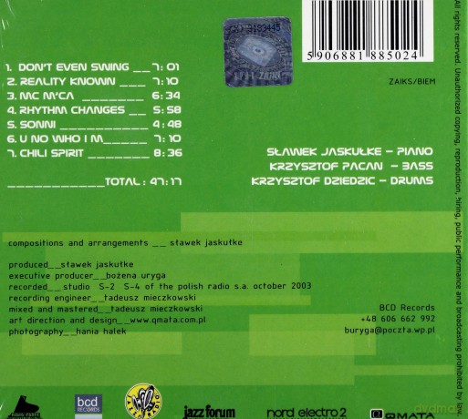 Jaskułke Sławomir 3Yo: Sugarfree [CD]