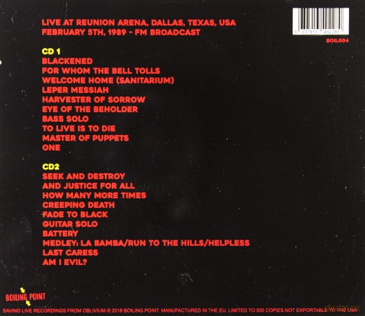 Metallica: Reunion Arena Dallas 1989 - Fm Broadcast [2CD]
