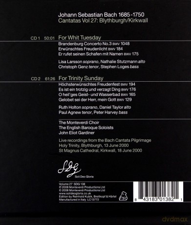 Monteverdi Choirgardiner: Js Bachcantatas vol. 27 [2CD]