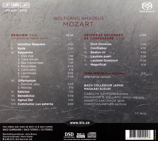 Sampsonbach College Japan: Mozartreqiem [SACD]