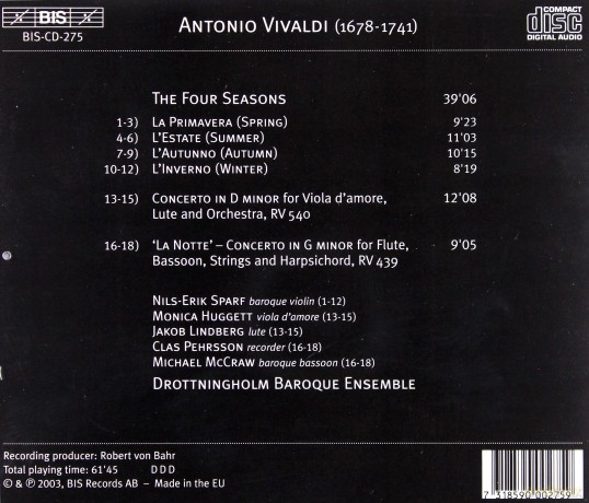 Vivaldi: Drottningholm Baroque [CD]
