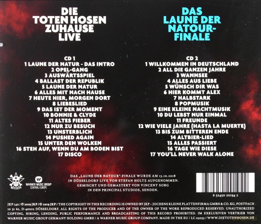 Die Toten Hosen: Zuhause Live: Das Laune Der Natour-Finale [2CD]