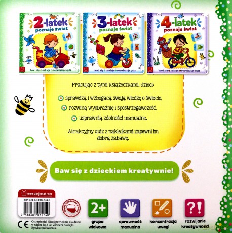 2-latek poznaje świat, bawi się, nakleja, rozwiązuje quiz [KSIĄŻKA]