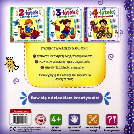 4-latek poznaje świat, bawi się, nakleja, rozwiązuje quiz [KSIĄŻKA]