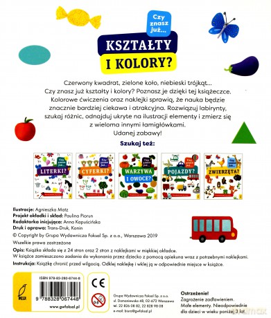 Czy znasz już kształty i kolory. Przedszkolak się uczy [KSIĄŻKA]