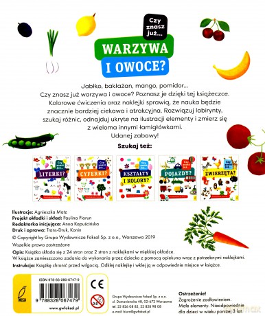 Czy znasz już warzywa i owoce. Przedszkolak się uczy [KSIĄŻKA]