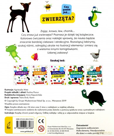 Czy znasz już zwierzęta. Przedszkolak się uczy [KSIĄŻKA]