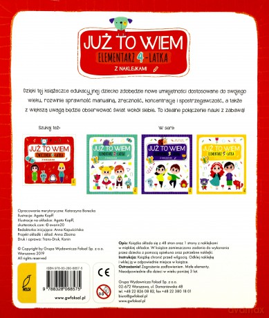 Elementarz 4-latka z naklejkami. Już to wiem [KSIĄŻKA]