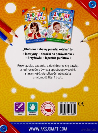 Ulubione zabawy przedszkolaka. Zadania rysunkowe i inne łamigłówki [KSIĄŻKA]