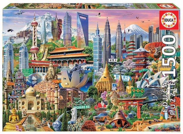 EDUCA 1500 el. Punkty orientacyjne Azja [PUZZLE]