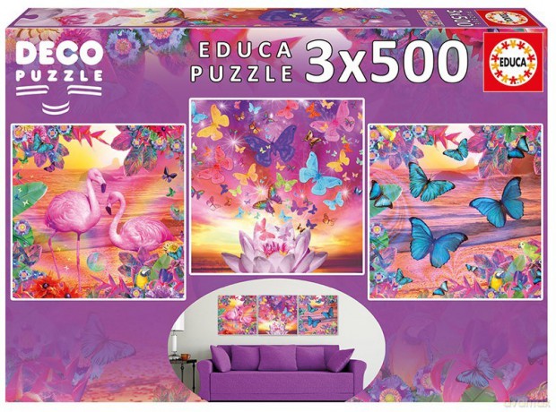 EDUCA 3x500 el. Widoki tropikalne [PUZZLE]