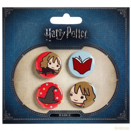 Harry Potter Przypinki Zestaw 4 szt.: Hermiona, Tiara Przydziału