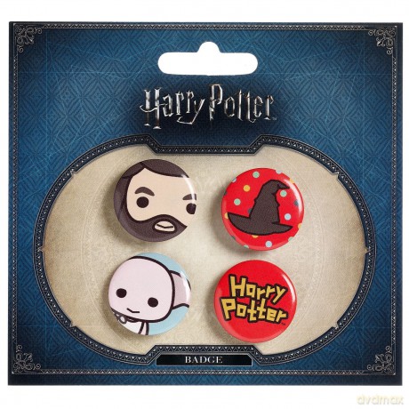 Harry Potter Przypinki Zestaw 4 szt.: Hagrid, Tiara Przydziału, Zgredek