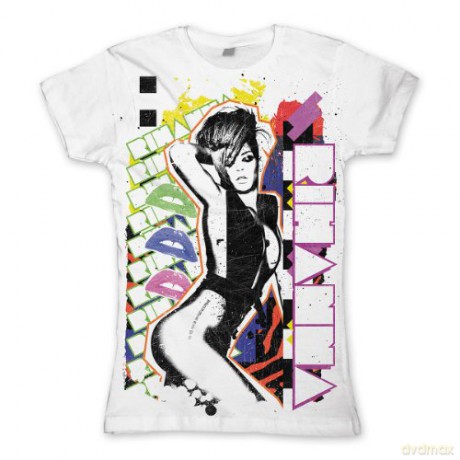 Rihanna: Colour Dance, White Skinny (M) [T-SHIRT]