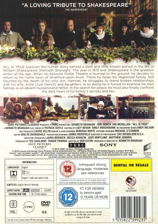 All Is True (Cała Prawda o Szespirze) [DVD]