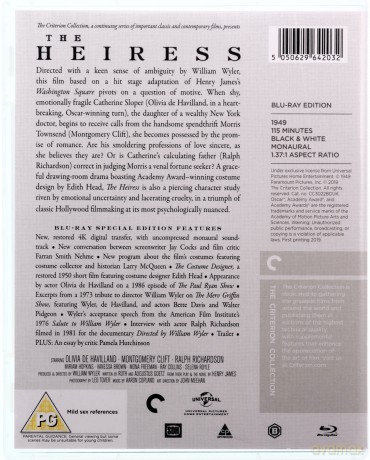 The Heiress (1949) (Criterion Collection) (Dziedziczka) [Blu-Ray]