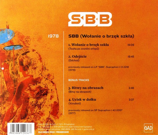 SBB: Wołanie o Brzęk Szkła [CD]