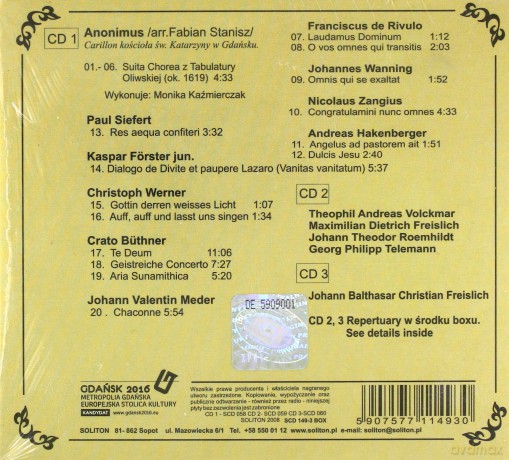 Capella G.: Skarby Muzyki Dawnego Gdańska (Digipack) [3CD]