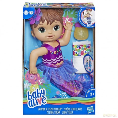Lalka Baby Alive Migocząca Syrenka Brunetka
