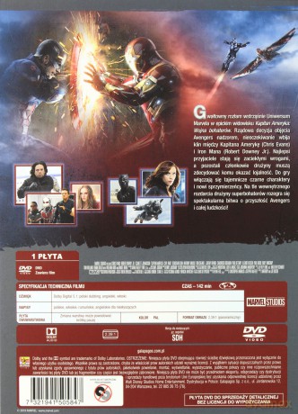 Kapitan Ameryka: Wojna Bohaterów  [DVD]