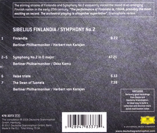 Berliner Philharmoniker: Sibelius:Symphony 2, Finlandia (Virtuoso) [CD]