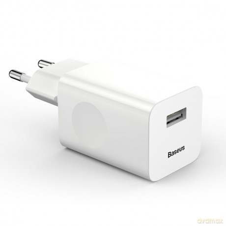 Baseus ładowarka sieciowa QC 3.0 USB biała