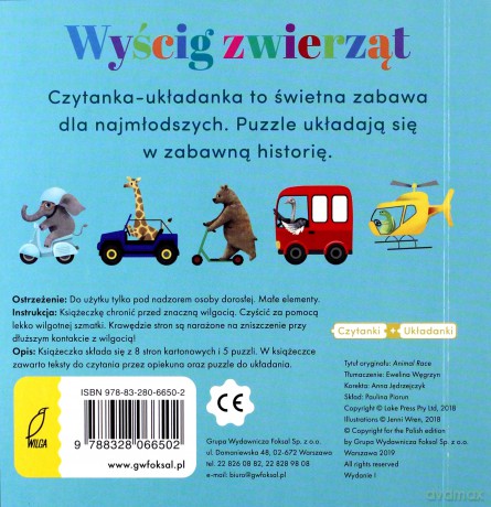 Czytanki-układanki. Wyścig zwierząt [KSIĄŻKA]