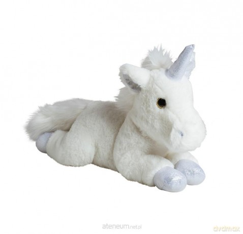 Jednorożec biało/srebrny 35 cm