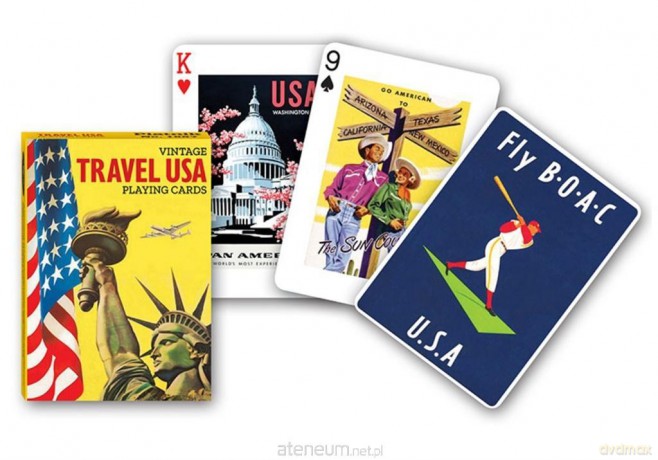 Karty pojedyncze Vintage Travel USA [KARTY]