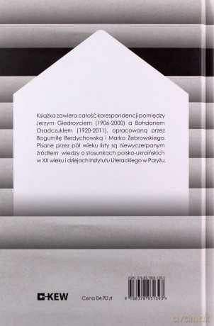 Korespondencja 1950-2000, J. Giedroyc, B. Osadczuk - Bogumiła Berdychowska, Marek Żebrowski [KSIĄŻKA]