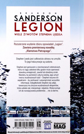 Legion: Wiele żywotów Stephena Leedsa - Brandon Sanderson [KSIĄŻKA]