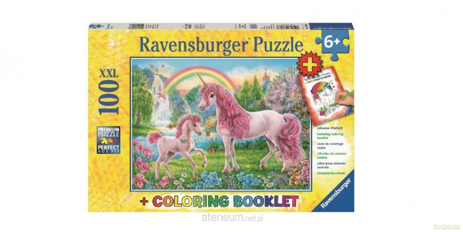 RAVENSBURGER 100 el. Magiczne jednorożce + książeczka [PUZZLE]