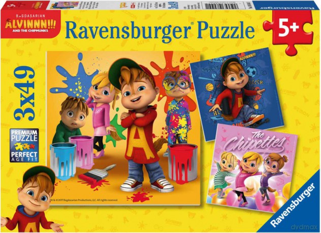 RAVENSBURGER 3x49 el. Alvin i wiewiórki [PUZZLE]