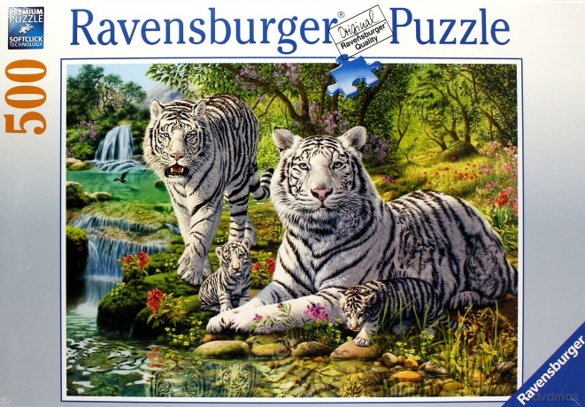 RAVENSBURGER 500 el. Białe tygrysy [PUZZLE]