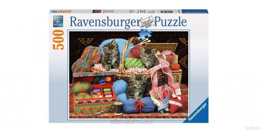 RAVENSBURGER 500 el. Słodkie koty w koszu [PUZZLE]